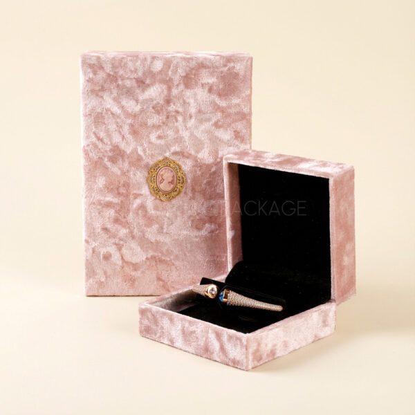 Blush Pink Velvet Elegance Jewelry Gift Box