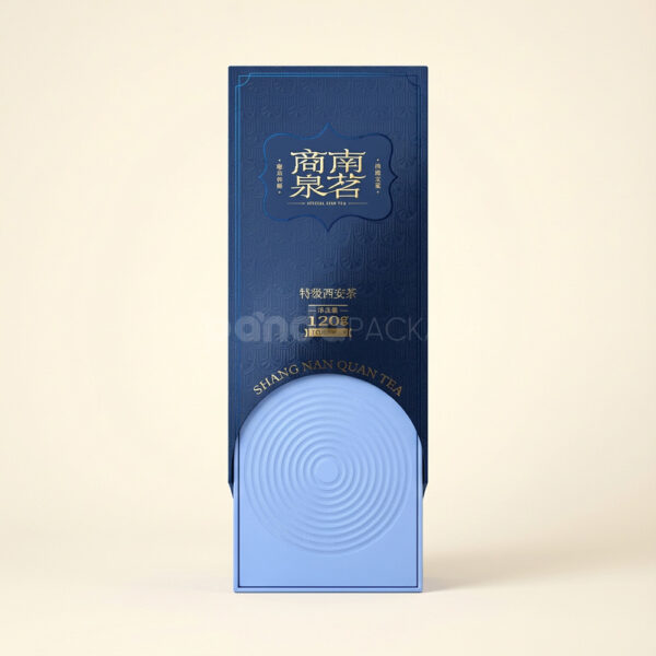 Indigo Embossed Foil-Stamped Flip-Top Gift Box