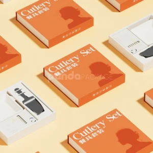 orange paperboard cake box with lid for bakery packaging display