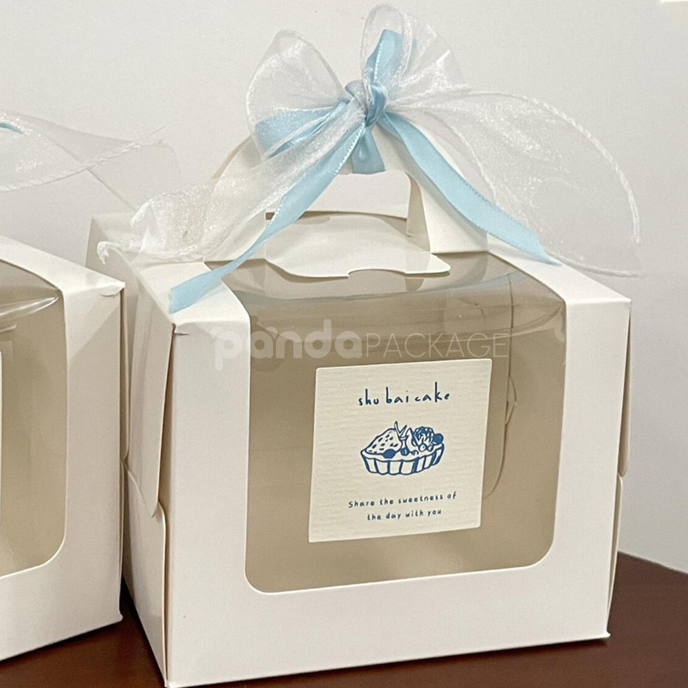 food packaging stickers for bakery boxes and dessert labels with blue illustration