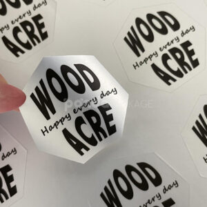 octagon food packaging stickers for coffee cups and clear containers