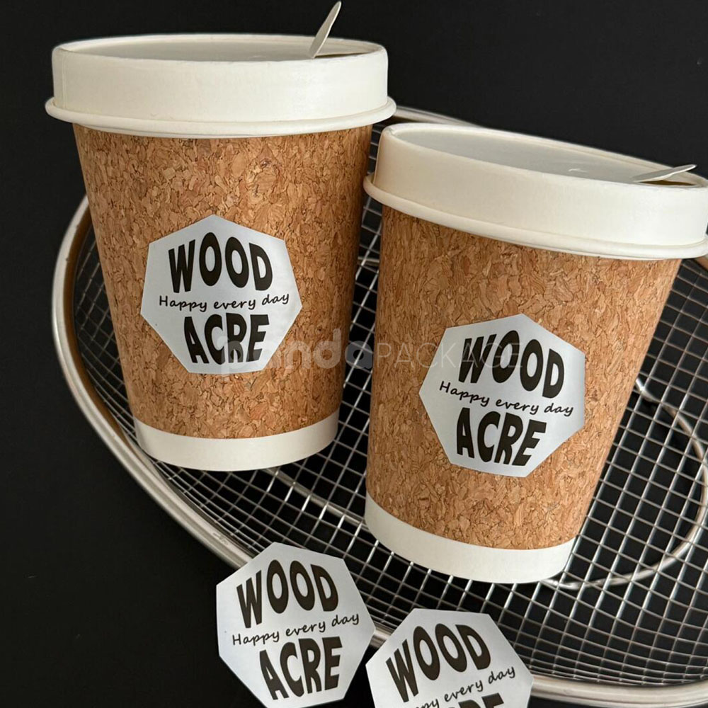 octagon food packaging stickers for coffee cups and clear containers