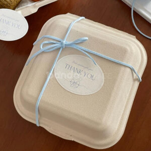 oval thank you packaging stickers for bakery boxes and food containers