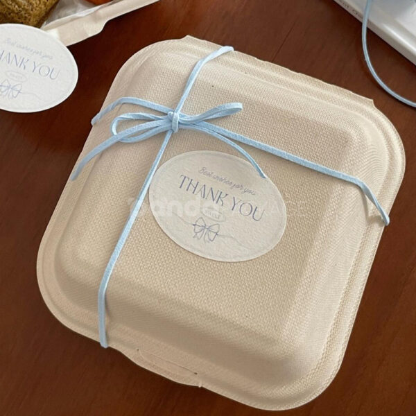 Oval Thank You Stickers for Bakery and Takeaway Packaging