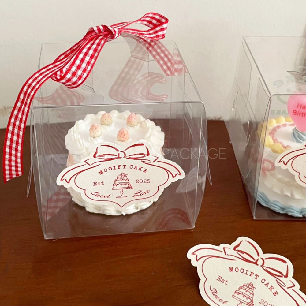 red bow bakery stickers for cake and pastry packaging