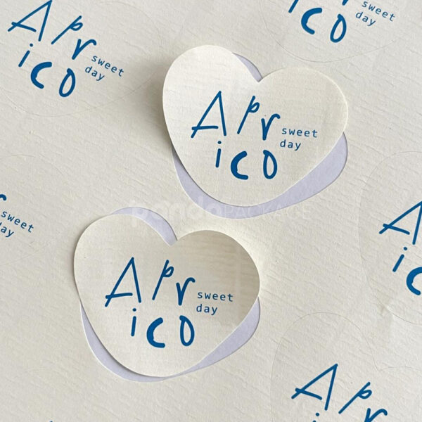 Heart Shape Bakery Stickers for Cookie and Snack Packaging