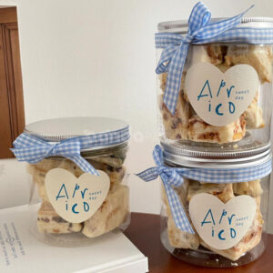 heart bakery stickers for cookie and snack packaging