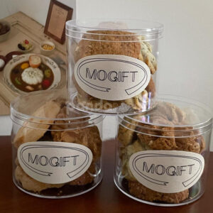 oval bakery stickers for coffee cups and food packaging