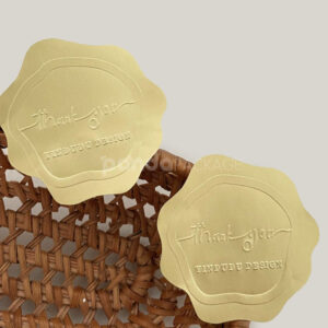 gold thank you stickers for bakery and gift packaging