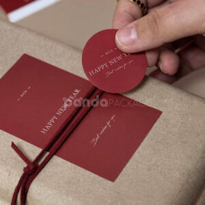 red new year stickers for bakery boxes and gift packaging