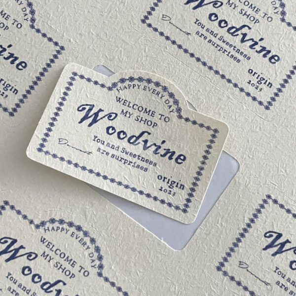 Vintage Textured Paper Stickers for Food and Gift Packaging