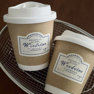 textured food packaging stickers for bakery cups and gift boxes