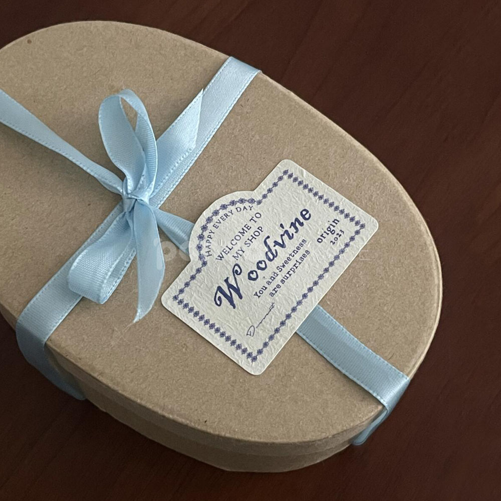 textured food packaging stickers for bakery cups and gift boxes