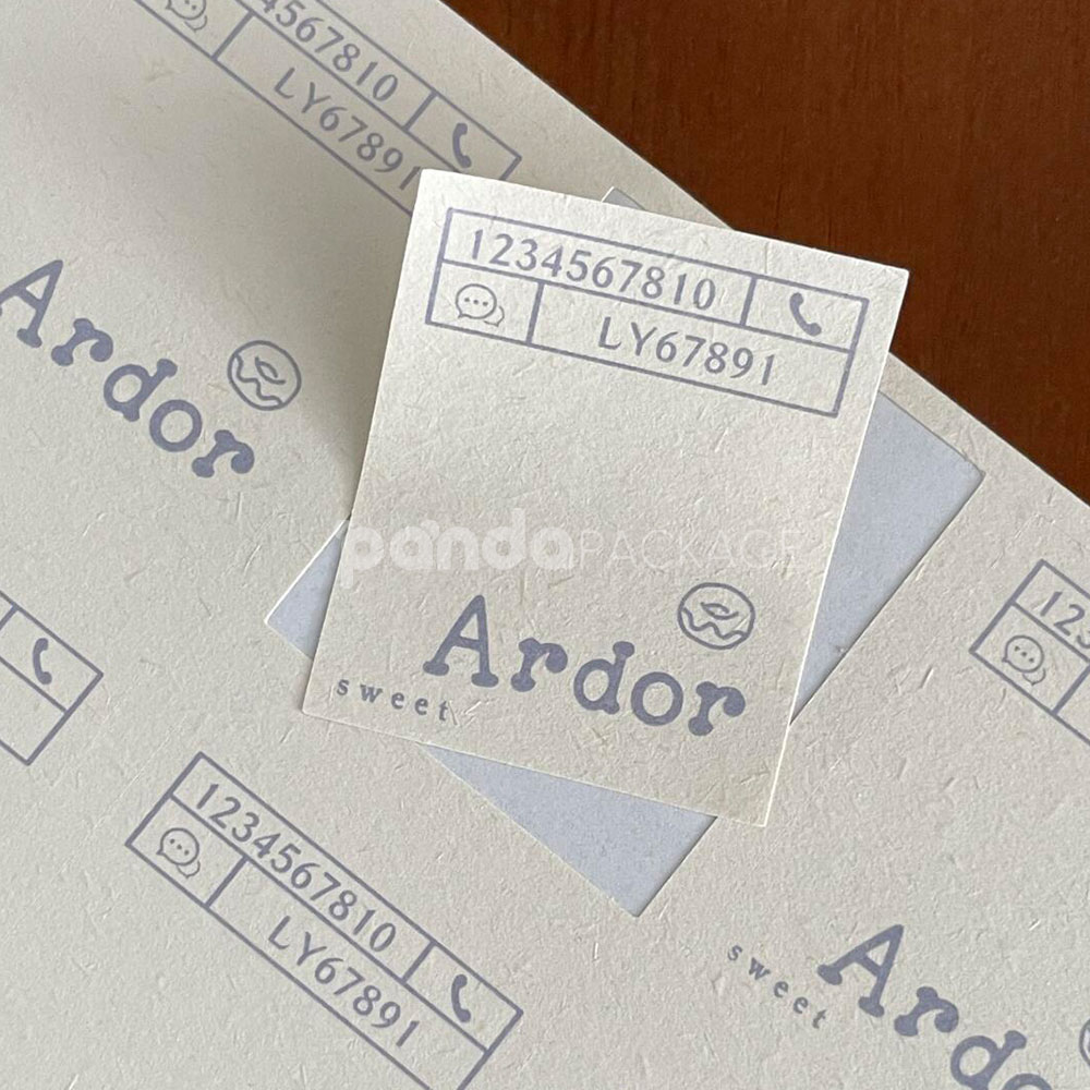 textured paper stickers for bakery packaging and small dessert boxes
