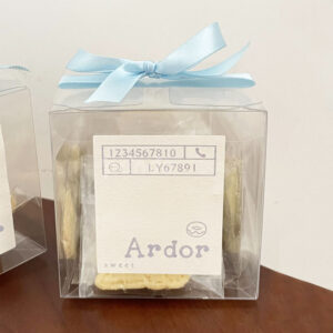 textured paper stickers for bakery packaging and small dessert boxes