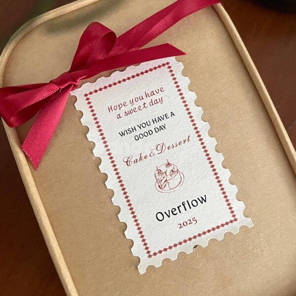 Vintage Stamp-Edge Stickers for Bakery and Dessert Packaging