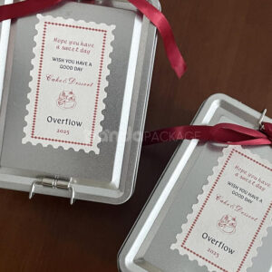 vintage stamp-edge stickers for dessert boxes and bakery packaging