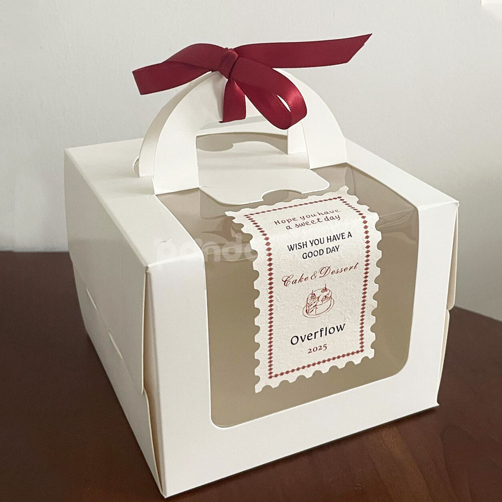 vintage stamp-edge stickers for dessert boxes and bakery packaging