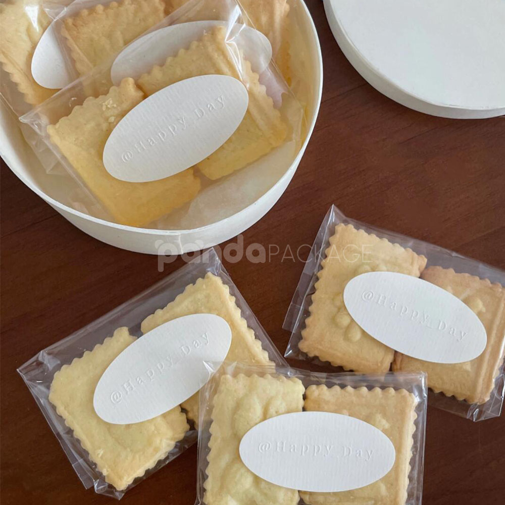 embossed oval stickers for bakery jars and dessert packaging