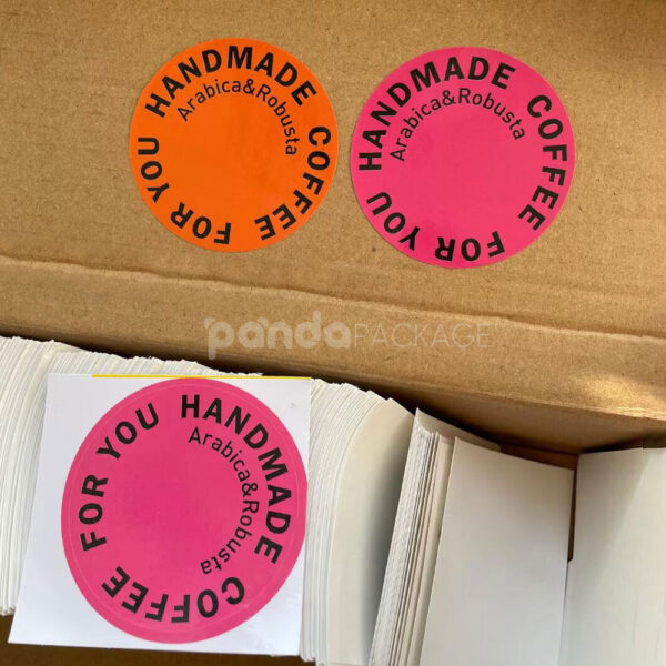 Bright Round Coffee Stickers for Handmade Beverage Packaging