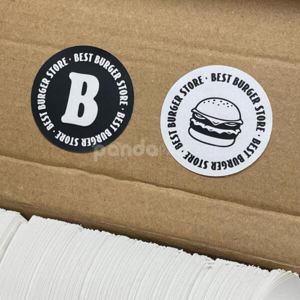 Durable Food Packaging Stickers for Coffee and Burger Shops