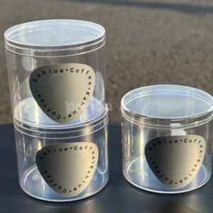 silver food packaging stickers for coffee cups and dessert containers