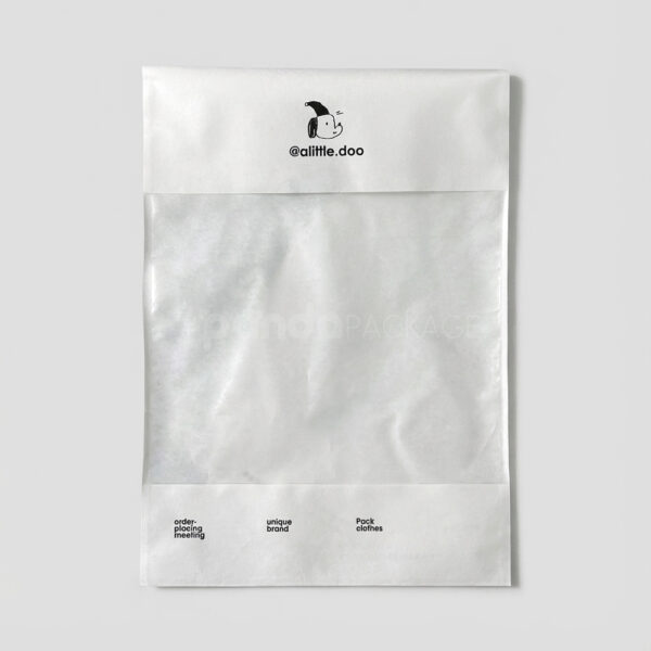 White Semi Transparent Apparel Packaging Bags with Velcro Closure