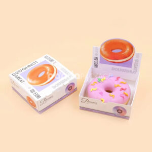 foldable paperboard donut packaging box with standing display top for bakery and pastry use