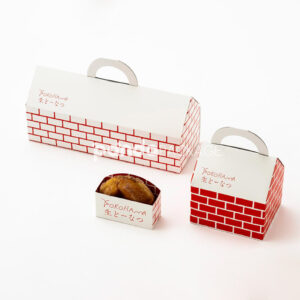 red brick foldable paperboard donut holder for bakery takeout and display packaging