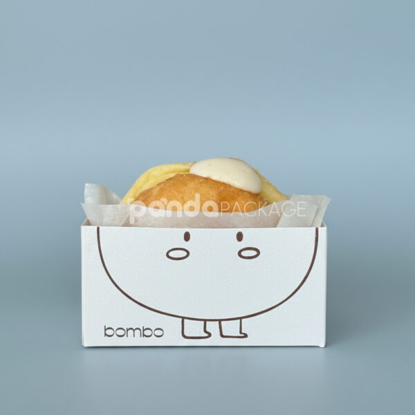 White Paperboard Donut Tray with Cute Cartoon Design