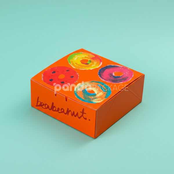 Colorful Paperboard Donut Gift Box with Artistic Illustration Design