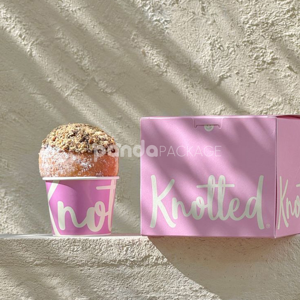 eco-friendly foldable paperboard bakery box for croissants and donuts packaging