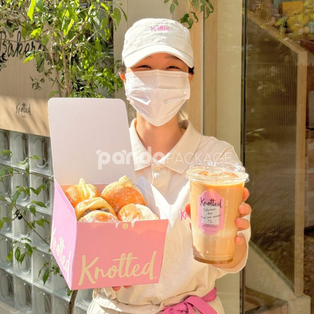 eco-friendly foldable paperboard bakery box for croissants and donuts packaging