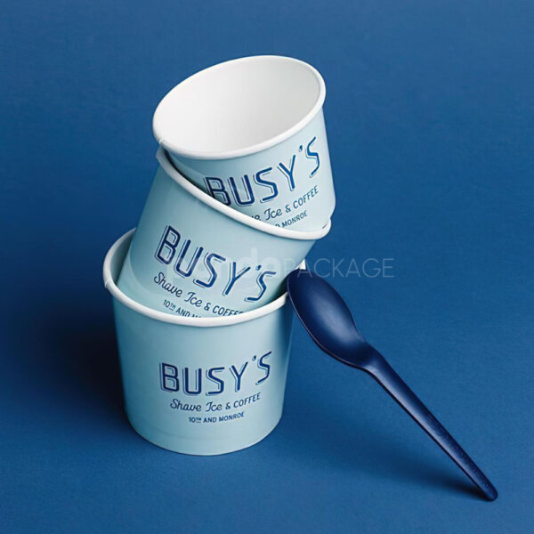 Food-Grade Paper Ice Cream Cups with Lids