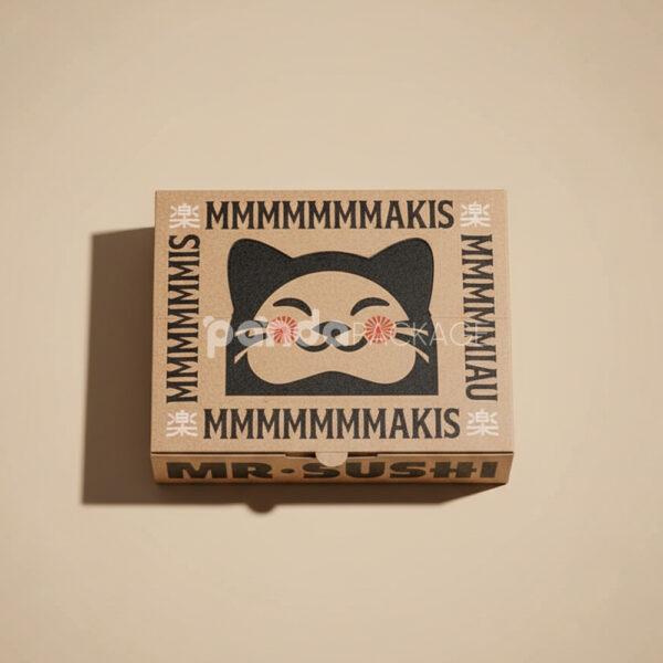 Kraft Paper Sushi Packaging Box for Takeaway Food