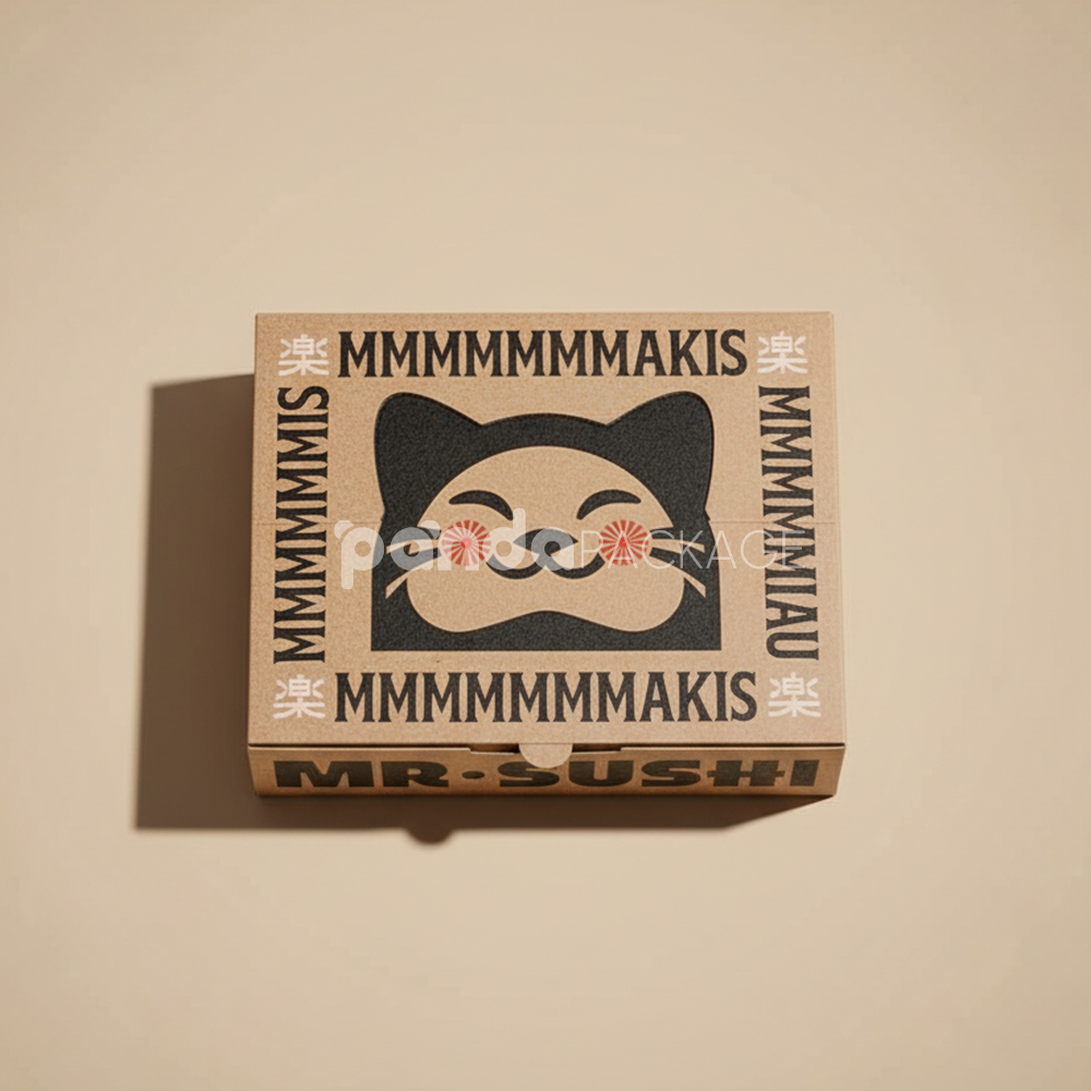 kraft paper sushi packaging box for takeaway japanese food