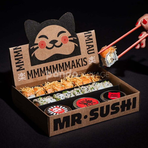 Kraft Paper Sushi Packaging Box for Takeaway Food