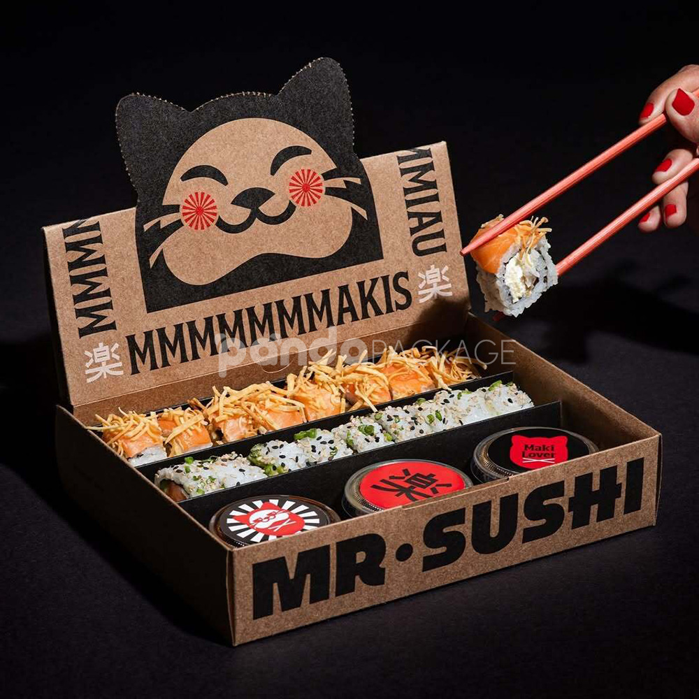 kraft paper sushi packaging box for takeaway japanese food