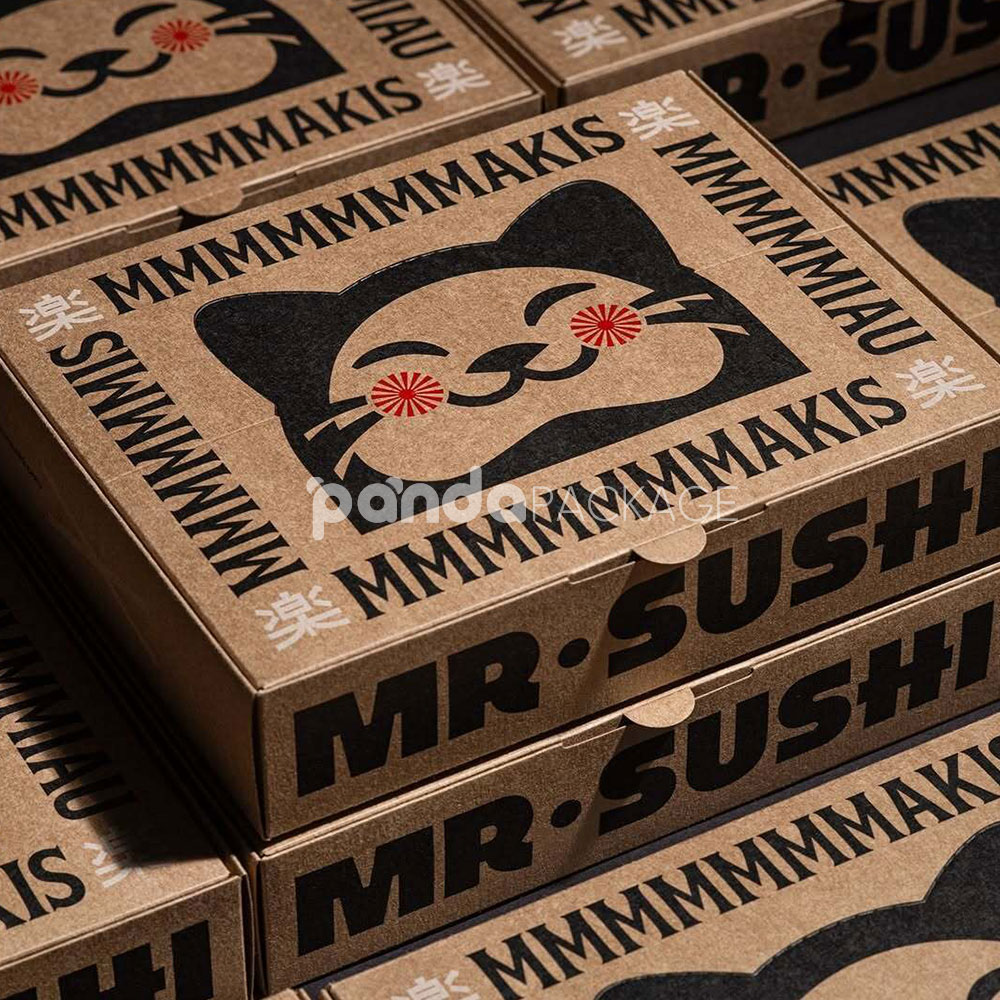 kraft paper sushi packaging box for takeaway japanese food