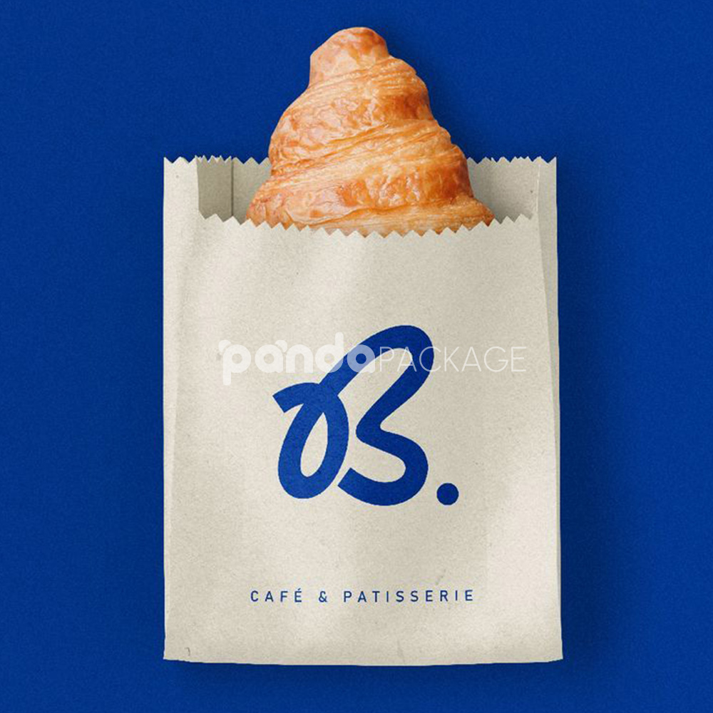 eco-friendly kraft paper bakery bags for bread and croissant packaging