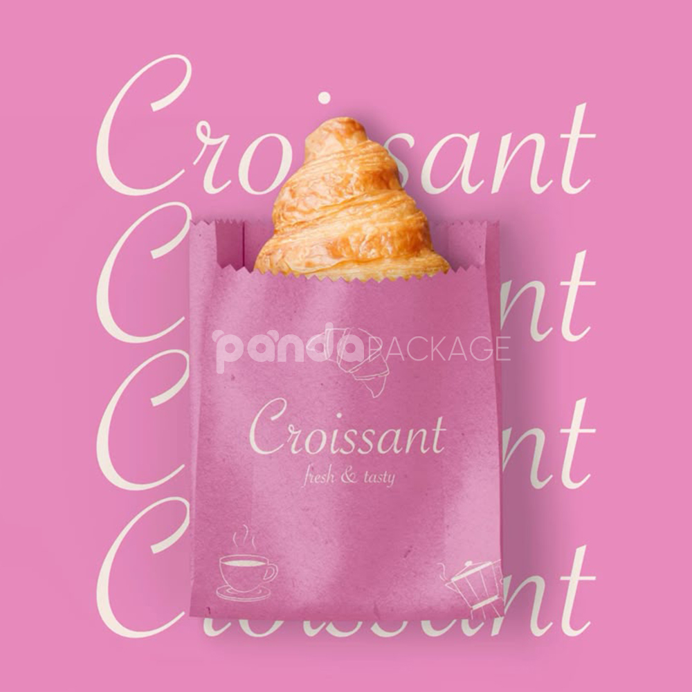 eco-friendly kraft paper bakery bags for bread and croissant packaging