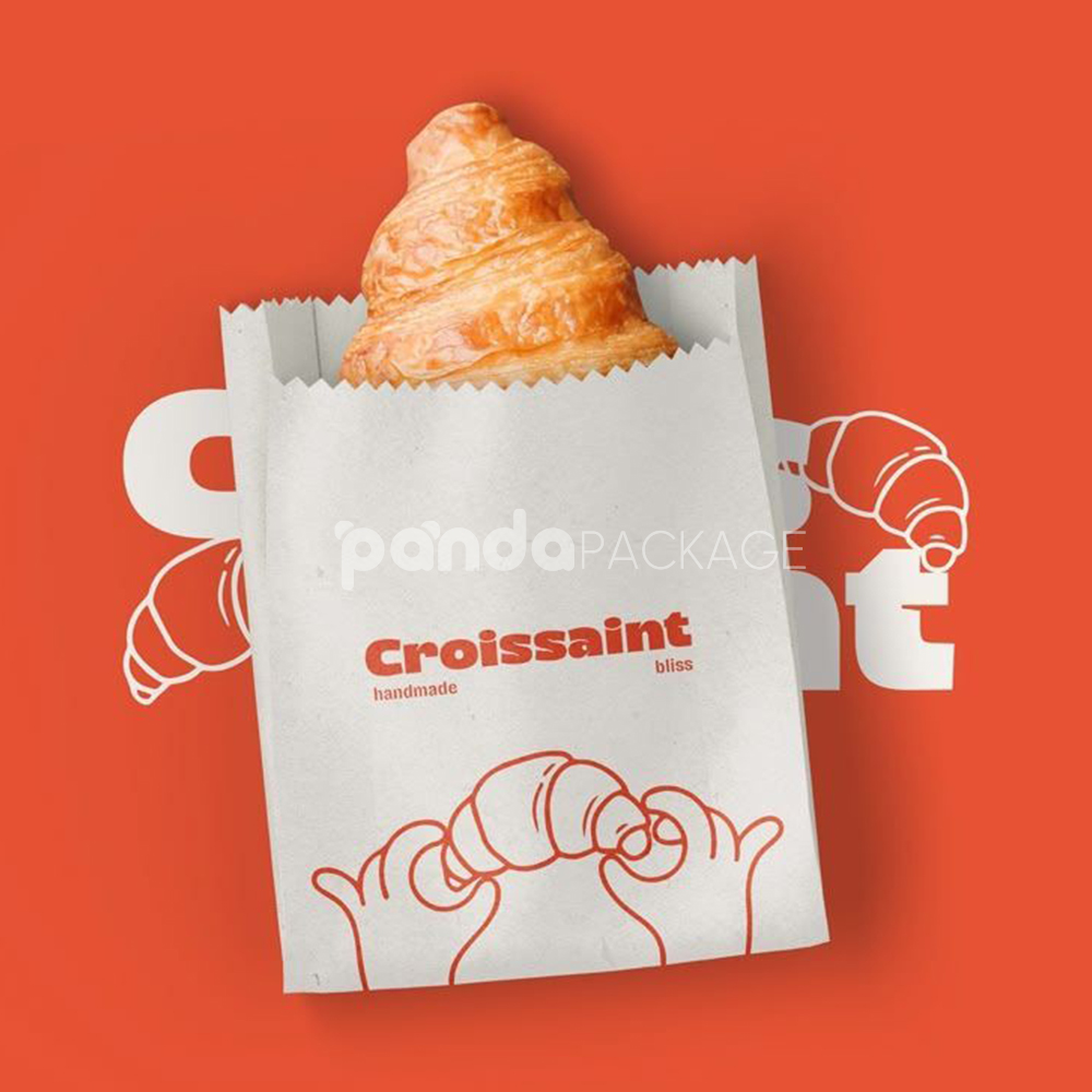 eco-friendly kraft paper bakery bags for bread and croissant packaging