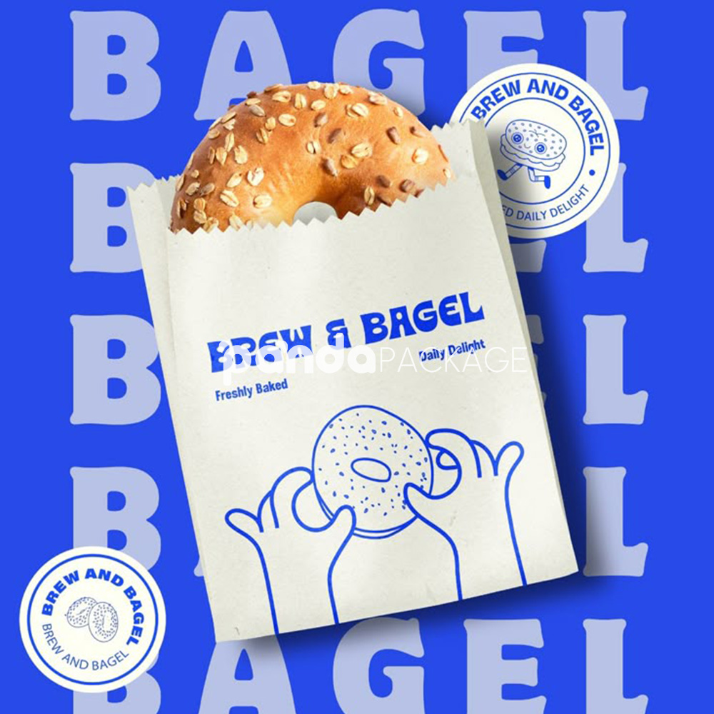 eco-friendly kraft paper bakery bags for bread and croissant packaging