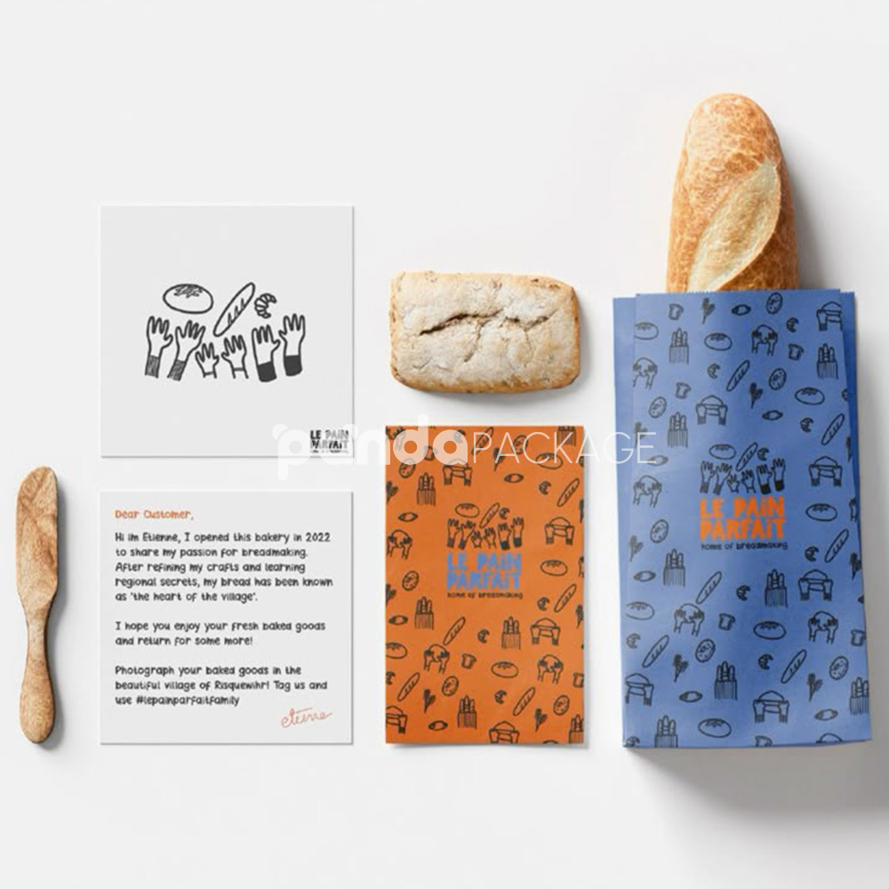 eco-friendly kraft paper bakery bags for bread and croissant packaging