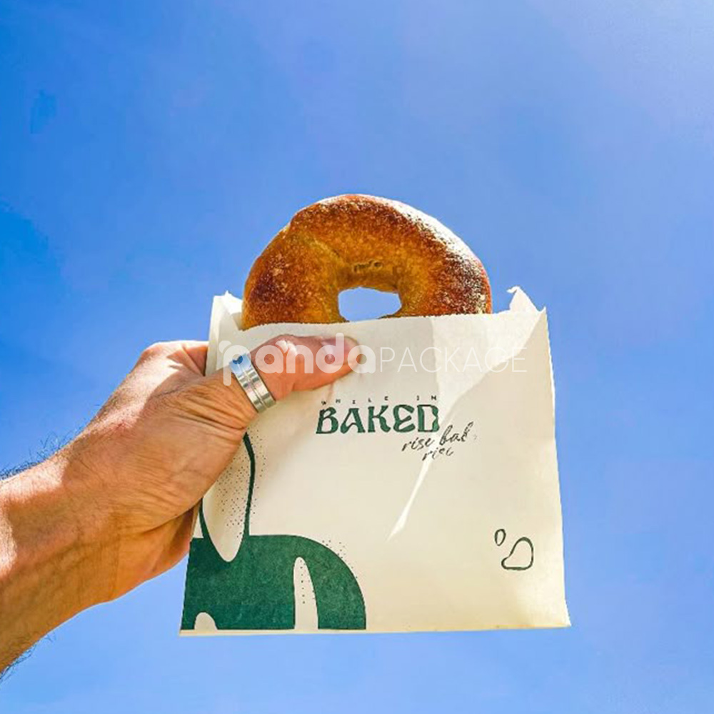 eco-friendly kraft paper bakery bags for bread and croissant packaging
