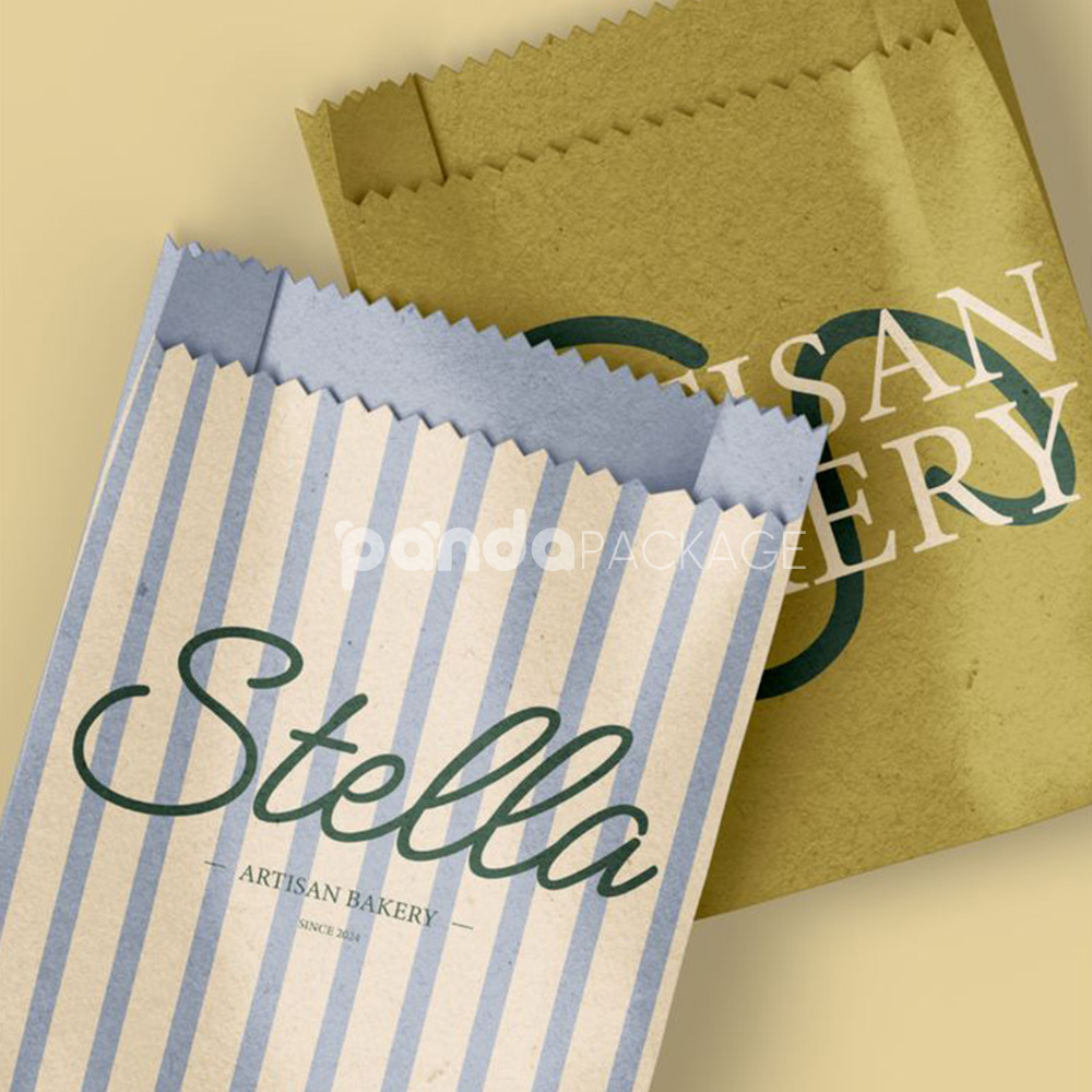 eco-friendly kraft paper bakery bags for bread and croissant packaging