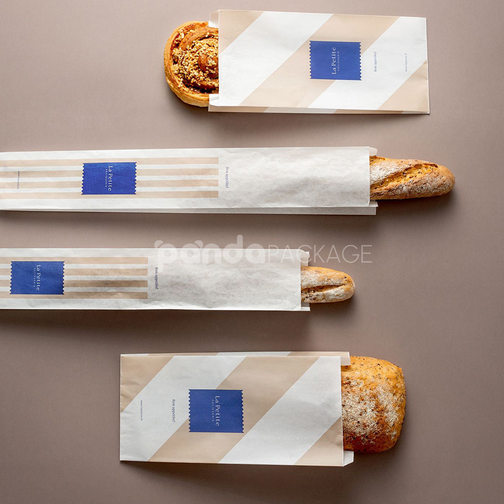 eco-friendly kraft paper bakery bags for bread and croissant packaging