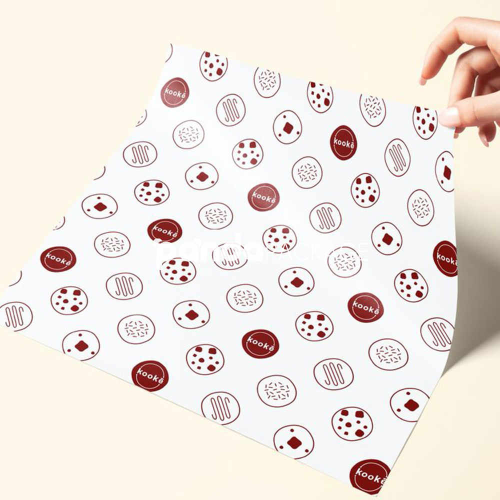 printed food-grade greaseproof wrapping paper for bakery and café packaging