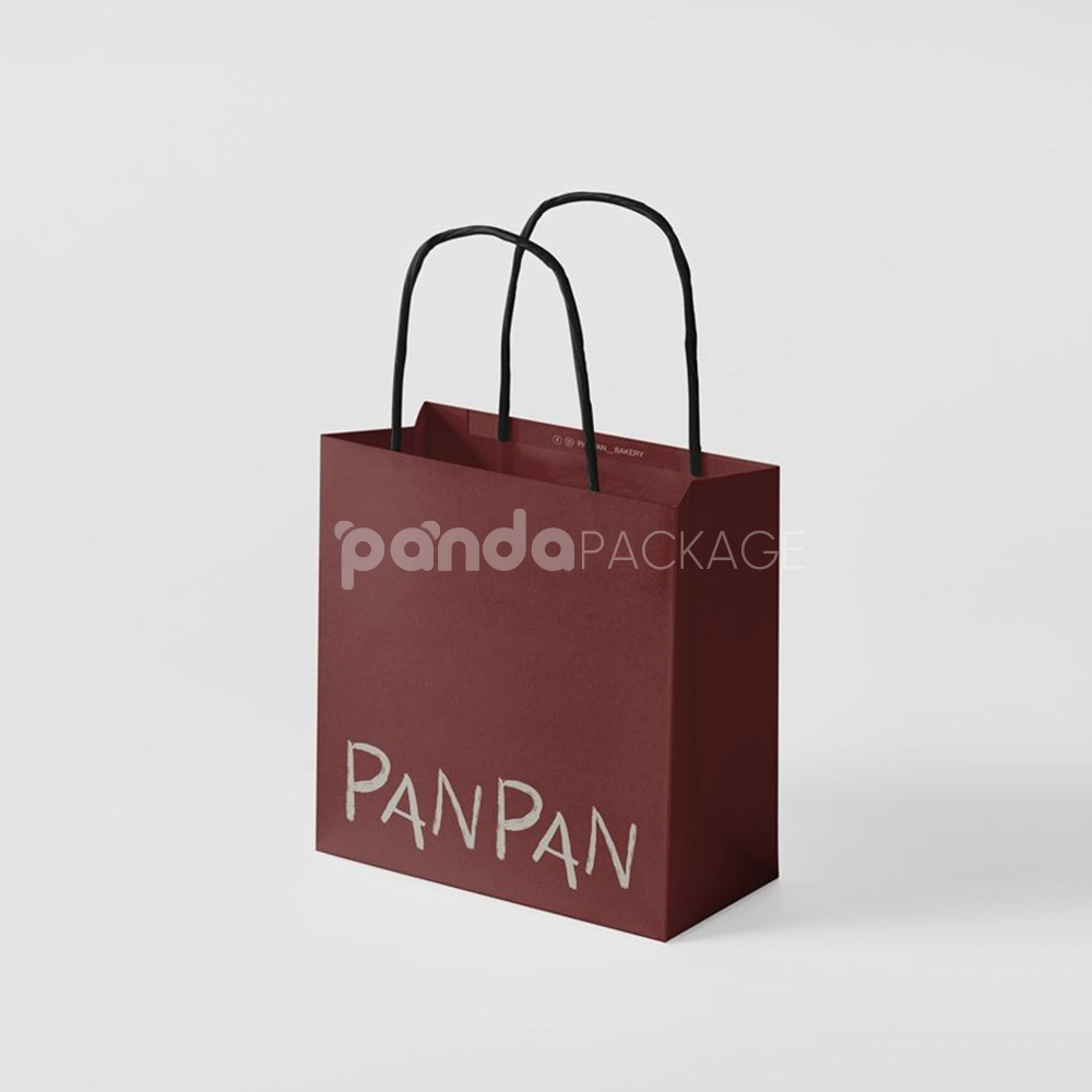 eco-friendly kraft paper bakery bags with handles for takeaway packaging