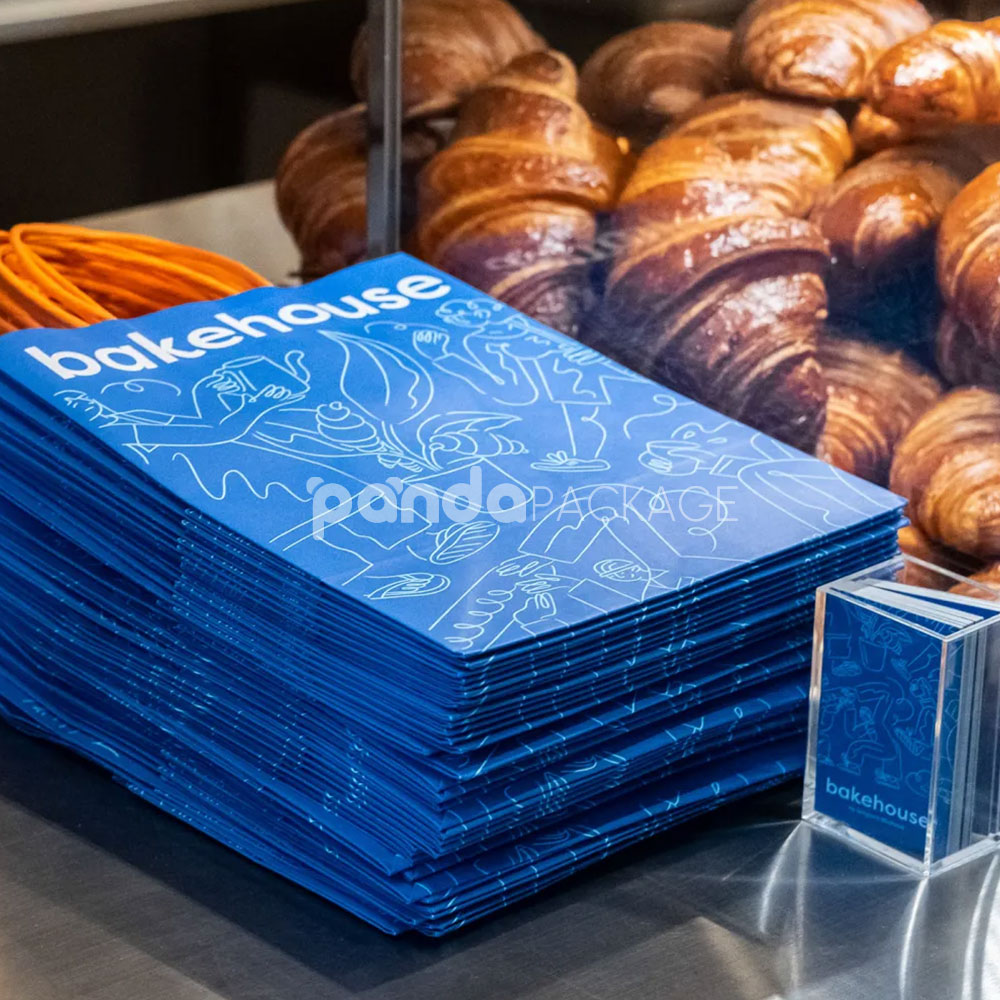 eco-friendly kraft paper bakery bags with handles for takeaway packaging